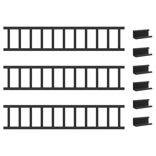 vidaXL Protection de neige pour toit Noir 300 x 2,5 x 20 cm Acier