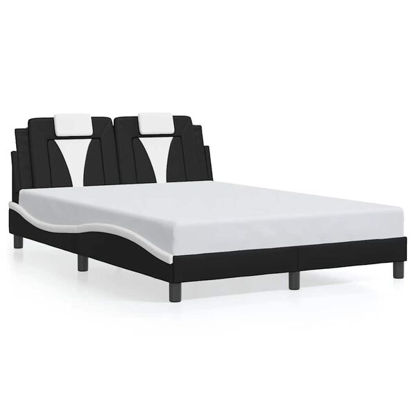 vidaXL Cadre de lit Viana sans matelas noir et blanc 120x200 cm similicuir