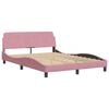 vidaXL Cadre de lit sans matelas Hanko rose 140x190 cm velours