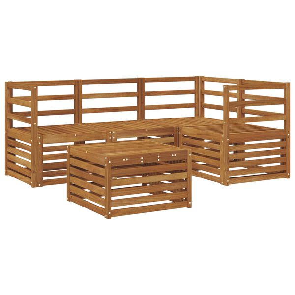 vidaXL Ensembles de canap&eacute;s 5 pcs Naturel Bois d'Acacia Massif