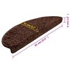vidaXL Tapis d'escalier 15 pi&egrave;ces 65 x 21 x 4 cm Marron Demi-rond Grand