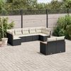 vidaXL Salon de jardin 9 pcs avec coussins noir r&eacute;sine tress&eacute;e