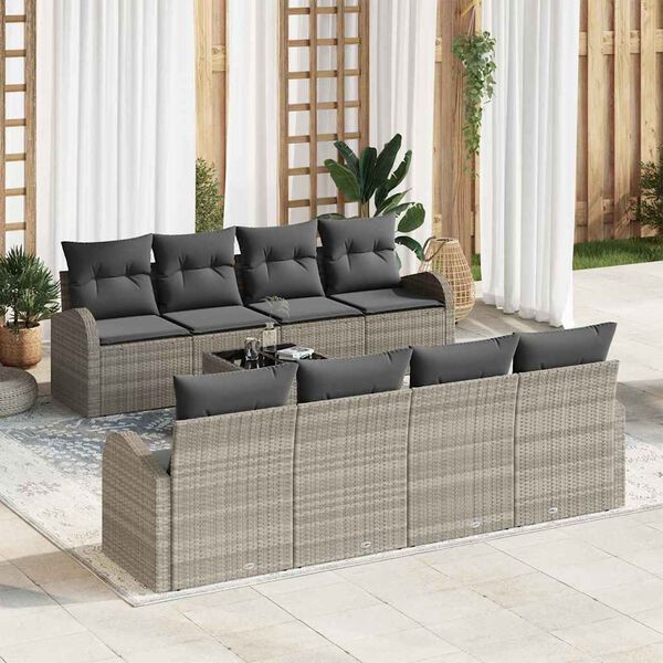 vidaXL Ensemble de canap&eacute; de jardin Gris clair 55 x 55 x 37 cm