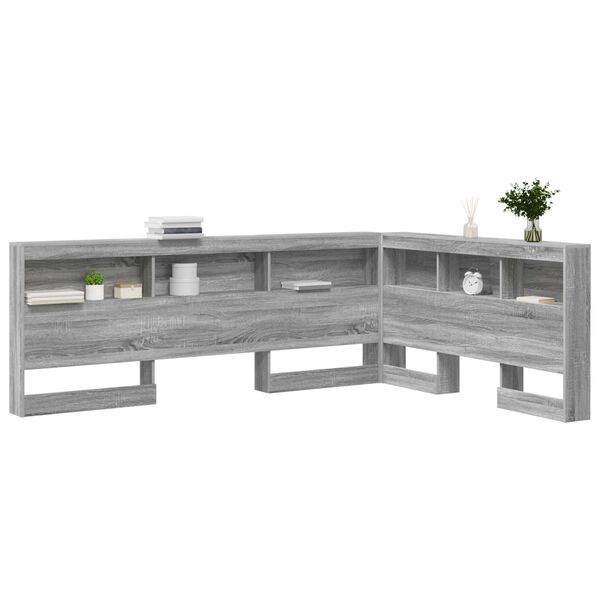 vidaXL Tête de lit de rangement Gris Sonoma 160 cm Bois d'ingénierie