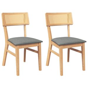 vidaXL Chaises &agrave; manger coussins 2 pcs bois massif caoutchouc