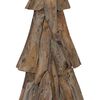 vidaXL Sapin de No&euml;l avec support Marron 121 cm Bois de teck solide