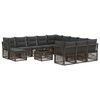 vidaXL Ensemble de canap&eacute; de jardin 13 pc 12 place Gris polyrotin