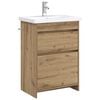 vidaXL Ensemble de mobilier de salle de bain Ch&ecirc;ne artisanal