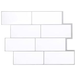 vidaXL Carreau de m&eacute;tro 10 pcs Blanc gris 29 x 21 cm