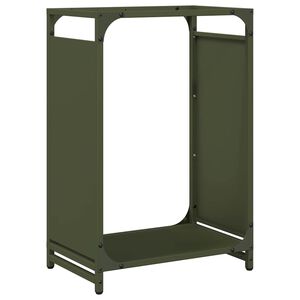 vidaXL Portant de bois chauffage vert olive 44x28x65 cm