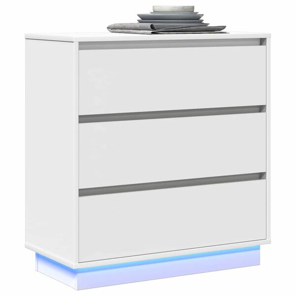 vidaXL Cabinet de chevet Blanc 71 x 34,5 x 75 cm Bois d'ingénierie