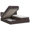 vidaXL Lit ottoman avec matelas 2 pc Marron fonc&eacute; Tissu
