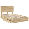 vidaXL Lit de Rangement Ch&ecirc;ne Sonoma 135 x 190 cm Bois d'ing&eacute;nierie