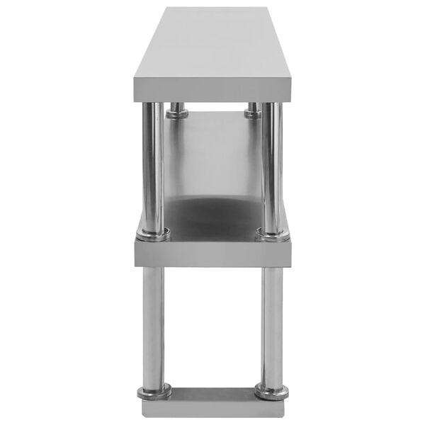 vidaXL Étagère de table de travail 2 niveaux 120x30x65 cm Inox