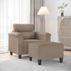 vidaXL Fauteuil avec repose-pied Taupe 60 cm Tissu microfibre