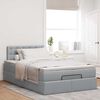 vidaXL Lit ottoman avec matelas gris clair 120x200 cm tissu