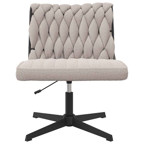 vidaXL Chaise pivotante de bureau gris clair boucl&eacute; comme laine tissu