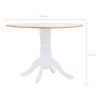 vidaXL Table à manger Blanc et marron 106 cm Bois d'hévéa massif