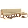 vidaXL Ensemble de canap&eacute;s d'ext&eacute;rieur 6 pcs Naturel et Beige