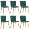 vidaXL Chaises &agrave; manger lot de 6 vert fonc&eacute; tissu