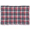 vidaXL Coussin de palette motif &agrave; carreaux rouge 120x80x12 cm tissu