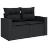 vidaXL Salon de jardin 8 pcs avec coussins noir r&eacute;sine tress&eacute;e