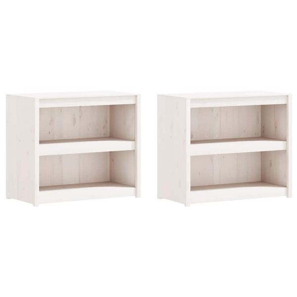 vidaXL Armoires de cuisine d'ext&eacute;rieur 2 pcs blanc bois de pin massif