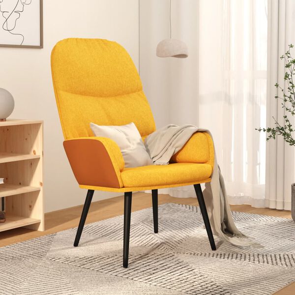 vidaXL Chaise de relaxation Jaune moutarde Tissu