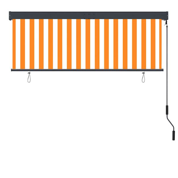vidaXL Store roulant d'ext&eacute;rieur 160x250 cm Blanc et orange