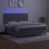 vidaXL Sommier &agrave; lattes de lit matelas et LED Gris clair 180x200 cm