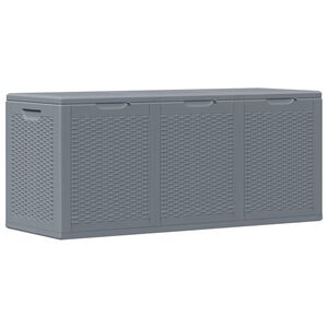 vidaXL Bo&icirc;te de rangement de jardin gris PP rotin 270 L