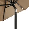 vidaXL Parasol de jardin avec LED m&acirc;t en acier taupe 225x225x212 cm
