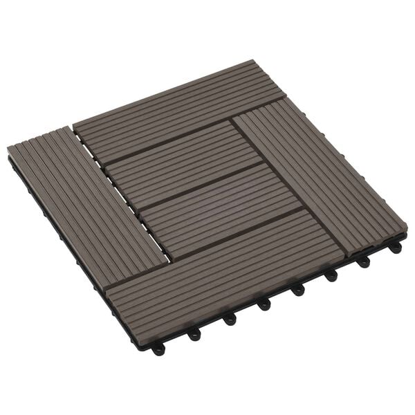 vidaXL Carreau de terrasse 11 pcs Marron fonc&eacute; 30 x 30 cm WPC