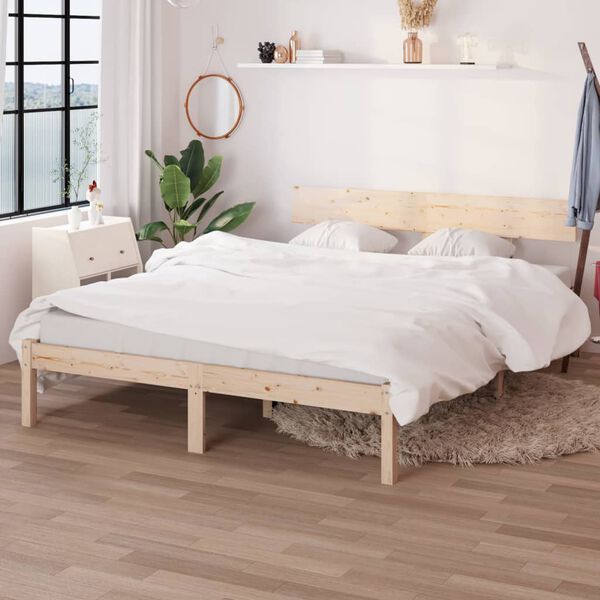 vidaXL Cadre de lit sans matelas bois massif 120x200 cm