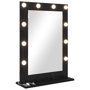 vidaXL Miroir de vanité avec miroir Chêne noir 70 x 50 x 18 cm