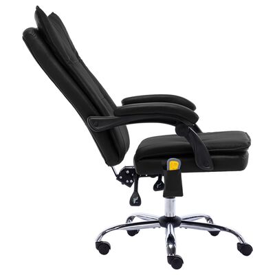 vidaXL Chaise de bureau de massage Noir Similicuir