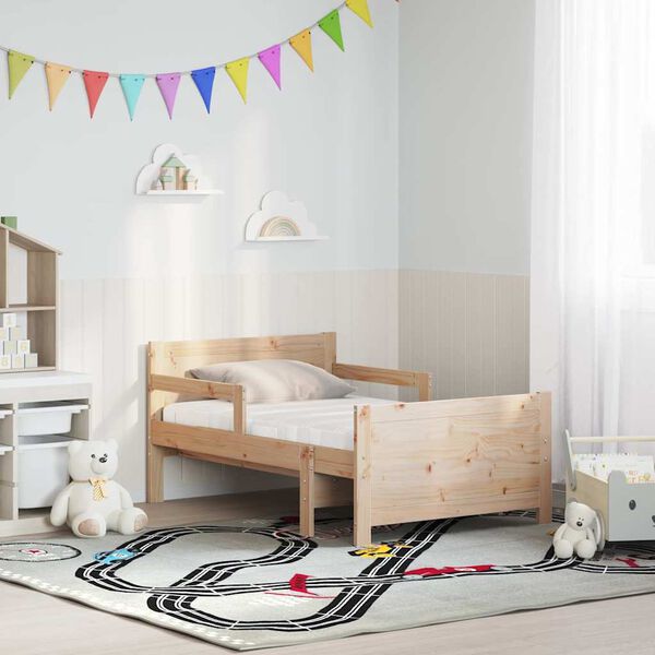 vidaXL Cadre de lit avec matelas Marron 80 x 200 cm Bois de pin massif