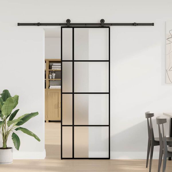 vidaXL Porte coulissante avec kit de quincaillerie 76x205 cm Verre ESG