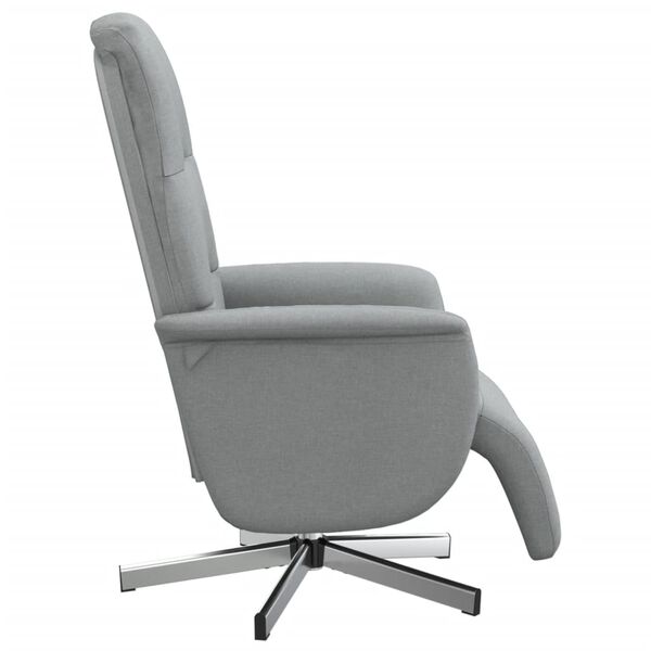 vidaXL Fauteuil inclinable avec repose-pieds gris clair tissu