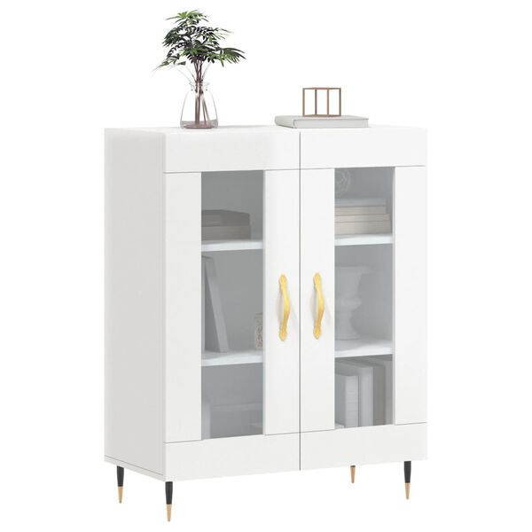 vidaXL Buffet Blanc brillant 69,5x34x90 cm Bois d'ingénierie