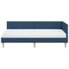 vidaXL Cadre de lit d'angle avec matelas Autre 2 pcs Bleu tissu