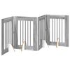 vidaXL Porte de chien pliable avec supports 4 pc Sonoma gris 241 cm