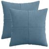 vidaXL Housse de coussin 2 pcs ALMELO Bleu 40 x 40 cm velours c&ocirc;tel&eacute;