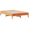 vidaXL Lit biblioth&egrave;que sans matelas cire marron 135x190 cm pin massif