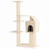 vidaXL Arbre &agrave; chat avec poteaux &agrave; griffer en sisal Cr&egrave;me 183 cm