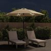vidaXL Parasol d'ext&eacute;rieur avec LED et m&acirc;t en acier 300 cm Taupe