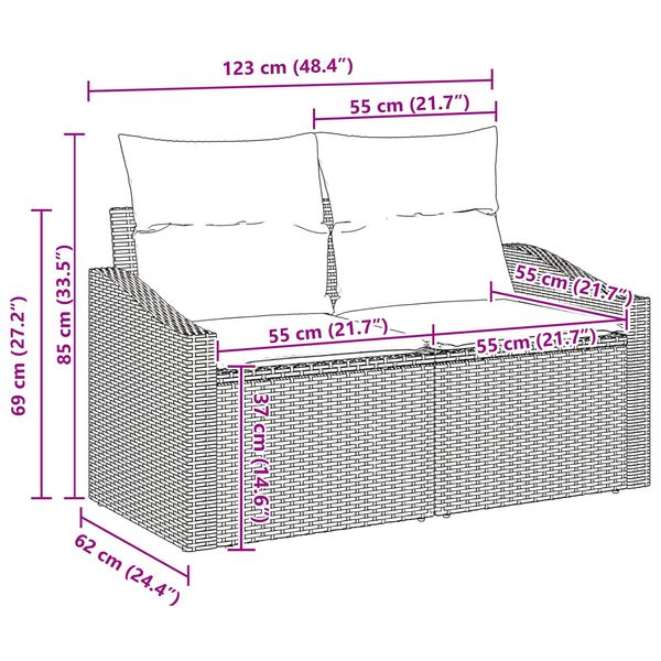 vidaXL Ensemble de canapé de jardin avec stockage Gris clair polyrotin