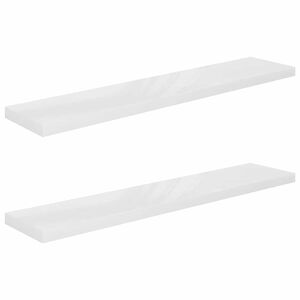 vidaXL &Eacute;tag&egrave;re murale flottante 2pcs Blanc brillant 120x23,5x3,8cm MDF