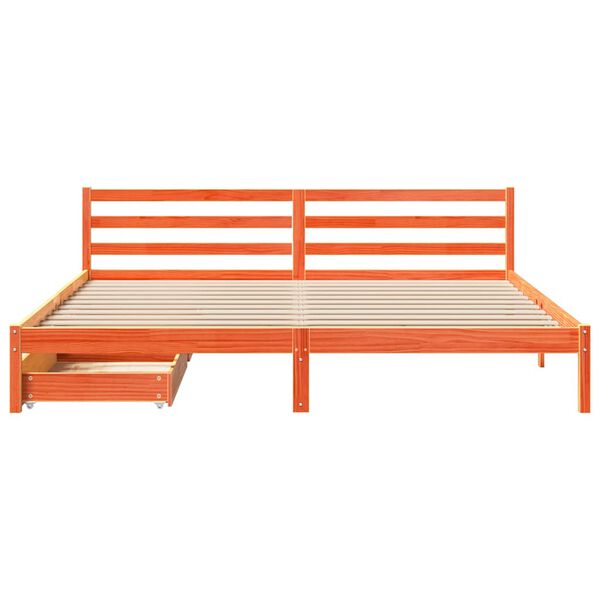 vidaXL Cadre de lit sans matelas cire marron 180x200cm bois pin massif