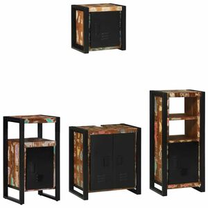 vidaXL Ensemble de mobilier de salle de bain 4 pcs Bois Recycl&eacute; Solide